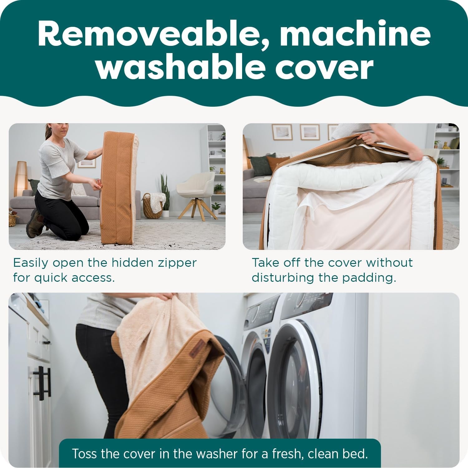 Orthopedic Dog Bed for Large Dogs W/ Removable Bolsters & Washable Cover, for Dogs up to 95 Lbs - Luxe Faux Fur & Performance Linen Sofa - Charcoal, Jumbo/Xl