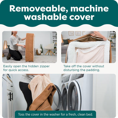 Orthopedic Dog Bed for Large Dogs W/ Removable Bolsters & Washable Cover, for Dogs up to 95 Lbs - Luxe Faux Fur & Performance Linen Sofa - Charcoal, Jumbo/Xl