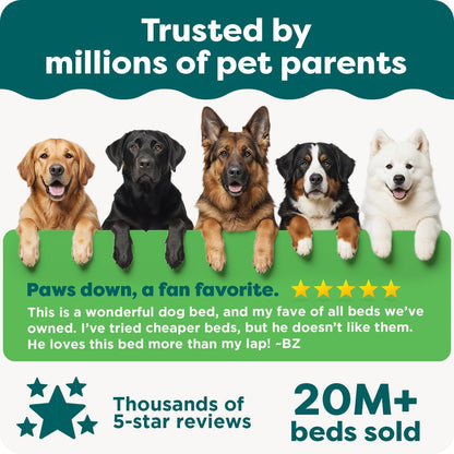 Orthopedic Dog Bed for Large Dogs W/ Removable Bolsters & Washable Cover, for Dogs up to 95 Lbs - Luxe Faux Fur & Performance Linen Sofa - Charcoal, Jumbo/Xl